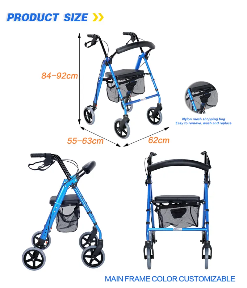 Aluminum Rollator with Seat detail 8
