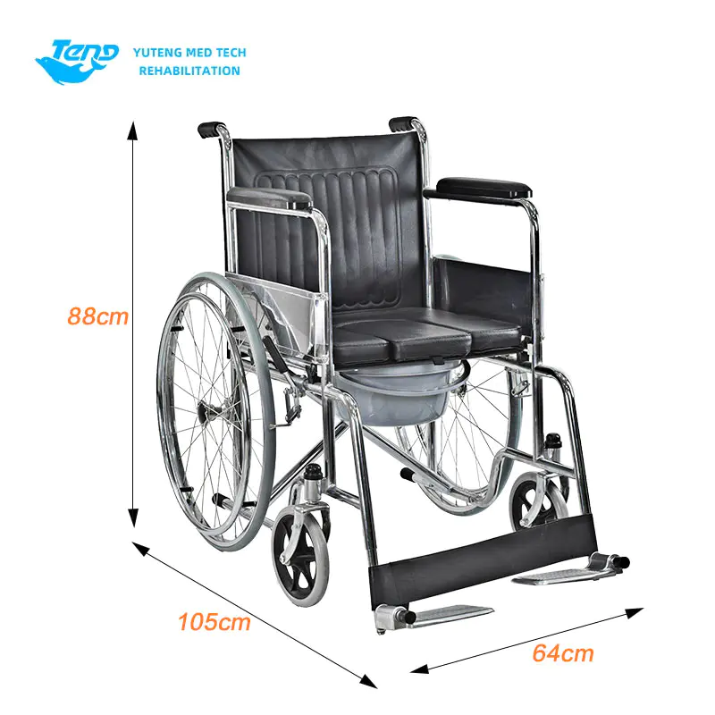 Steel Commode Wheelchair detail 2