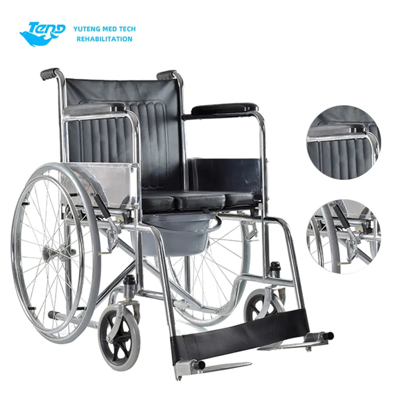 Steel Commode Wheelchair detail 5