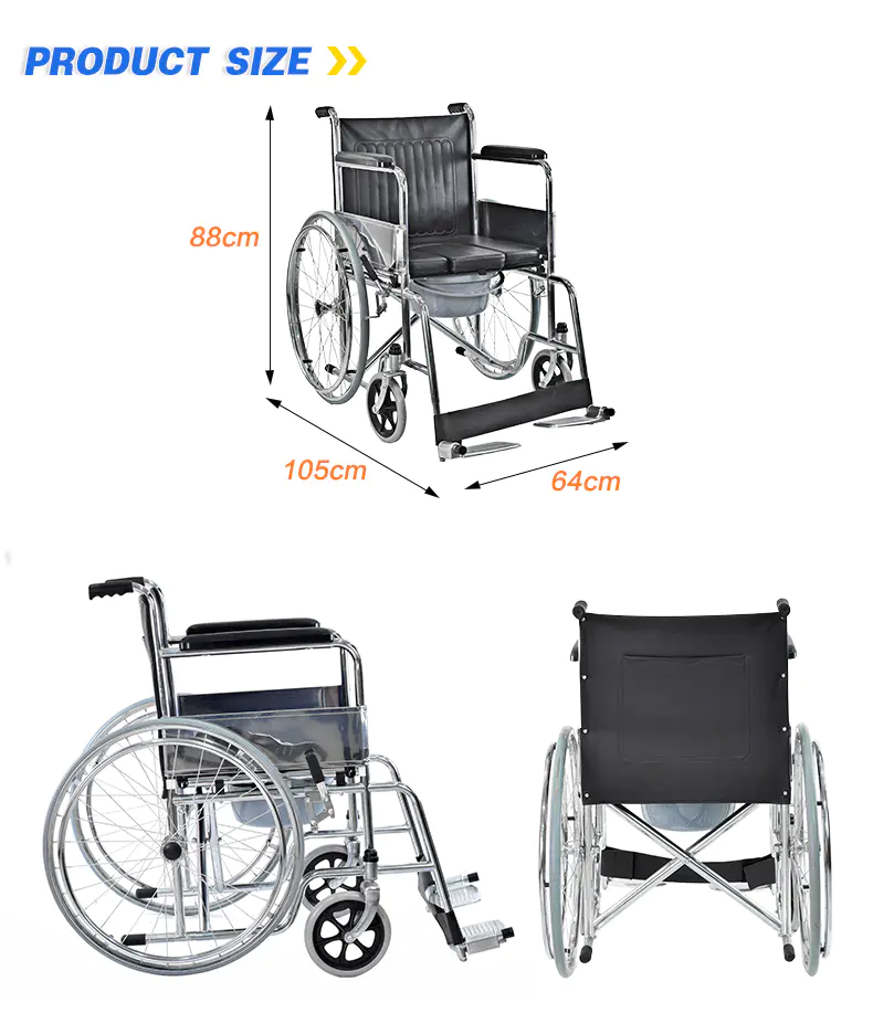 Steel Commode Wheelchair detail 8
